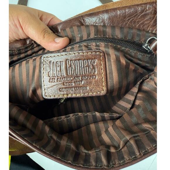 JACK GEORGES Leather Crossbody Bag with Adjustable Strap - Picture 4 of 10